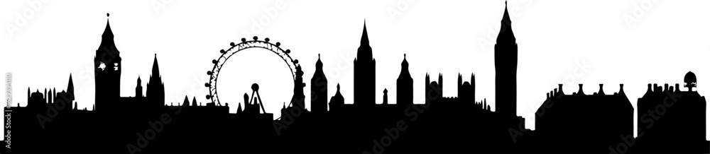 Fototapeta premium Urban City Skyline Silhouette – Modern Cityscape Design