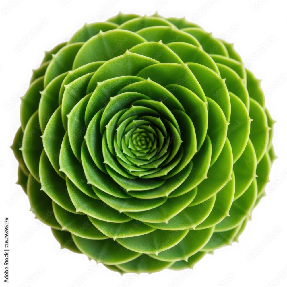 Fototapeta premium Green succulent rosette isolated on transparent background