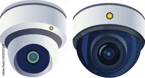 Security Cameras Dome Surveillance System Devices vector design