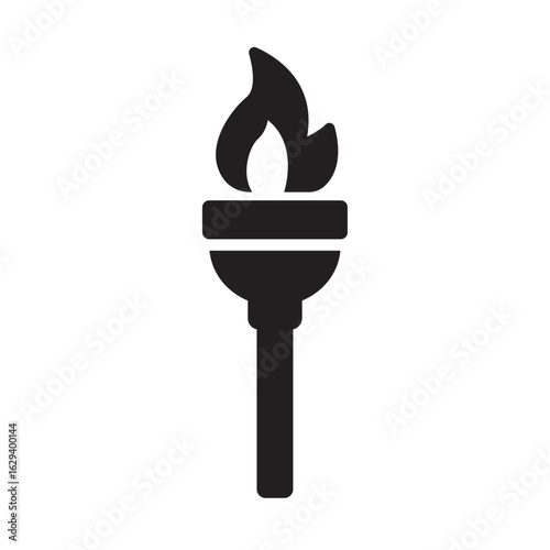 Traditional torch light icon with flame for ceremonial or cultural lighting
