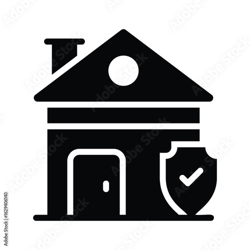 Check out this glyph icon of home insurance policy
