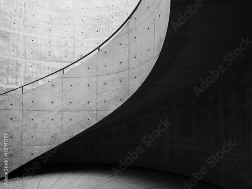 Architecture details Cement curve concrete wall Modern building Space Abstract background