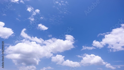 Captivating timelapse stock video of clear blue skies,Panoramic view of clear blue sky and clouds, Blue sky background with tiny clouds. White fluffy clouds in the blue sky.

