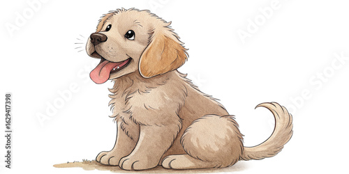 golden retriever puppy isolated