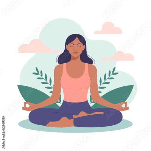 Woman Meditating Outdoors