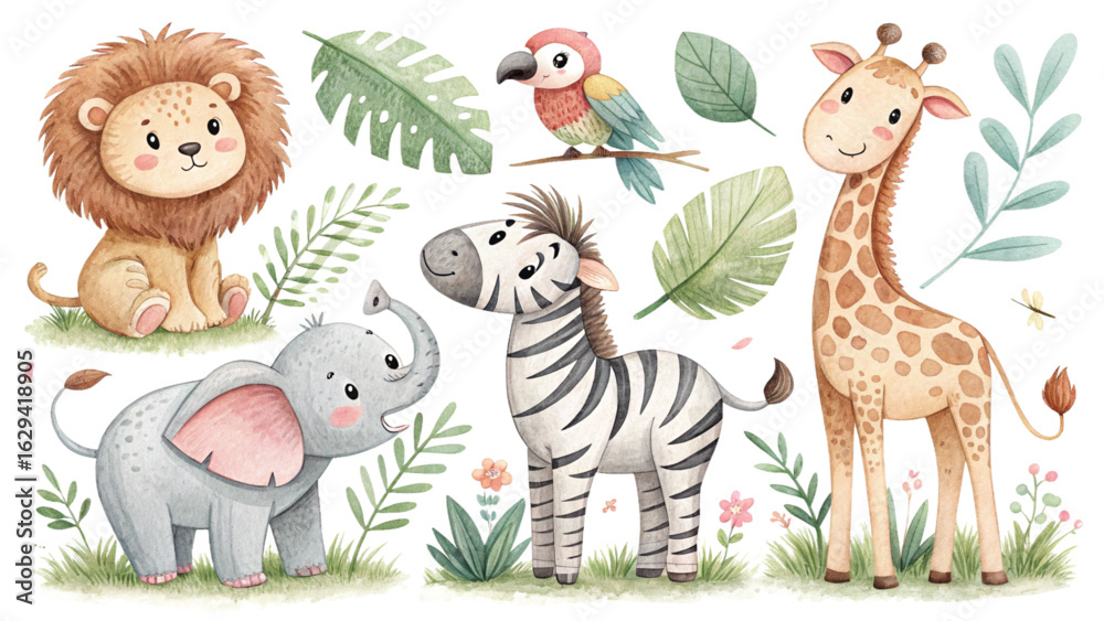 Naklejka premium set of cartoon animals