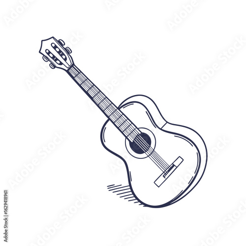 Acoustic guitar icon vector, Adobe Illustrator Artwork