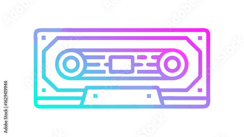 Retro cassette tape vector graphic for vintage music lovers and audio cassette design enthusiasts alike