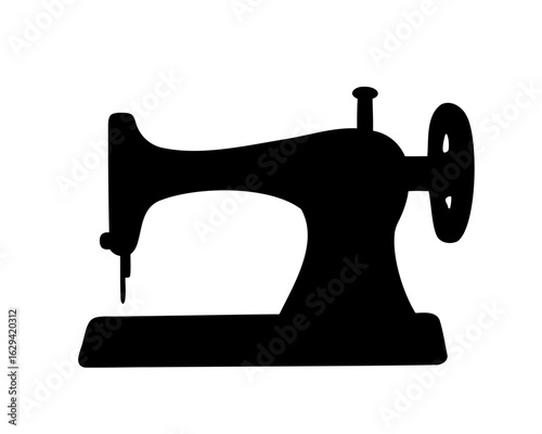 Sewing machine, Old sewing machine silhouette vector