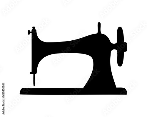Sewing machine, Old sewing machine silhouette vector