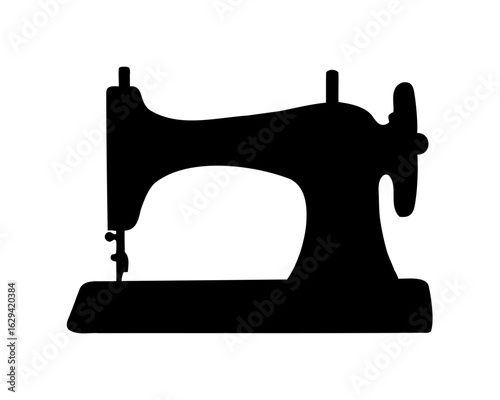 Sewing machine, Old sewing machine silhouette vector