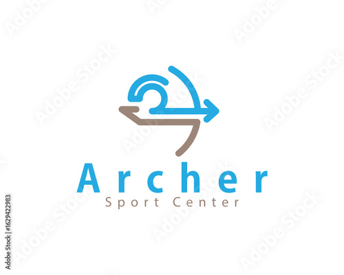 archery logo creative design concept sport abstract arrow line art