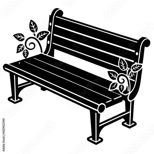 bench on a white background