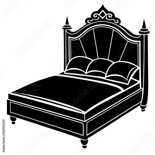 bed with pillows