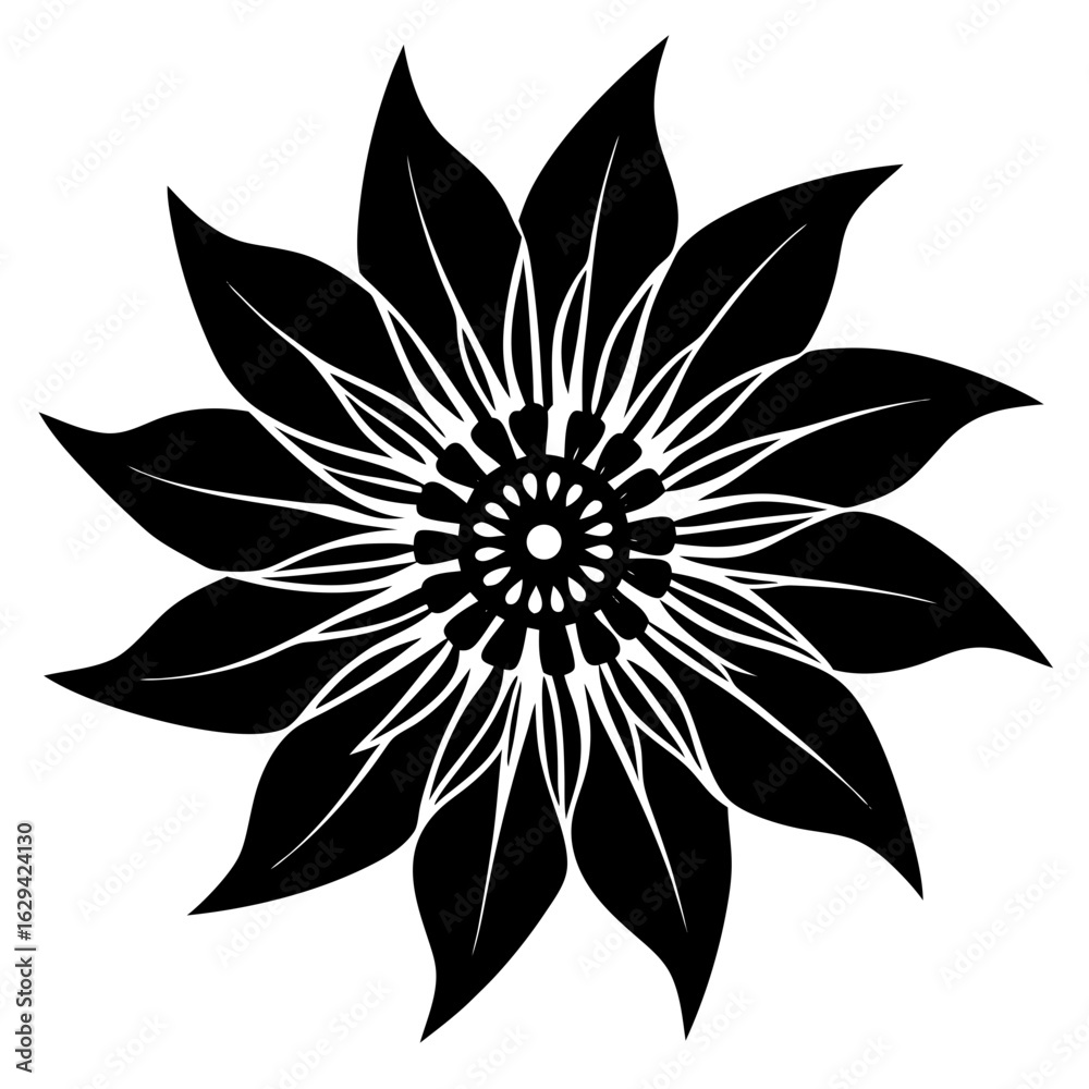 Fototapeta premium black and white lotus flower