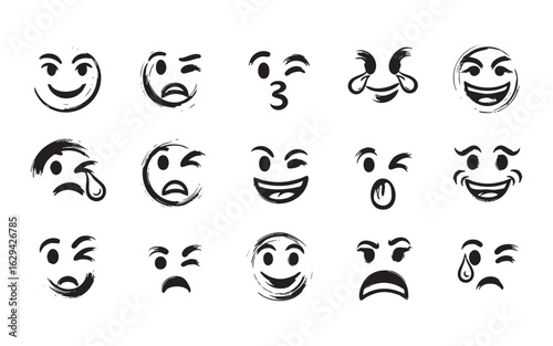 Squinting Face emoji vector set
