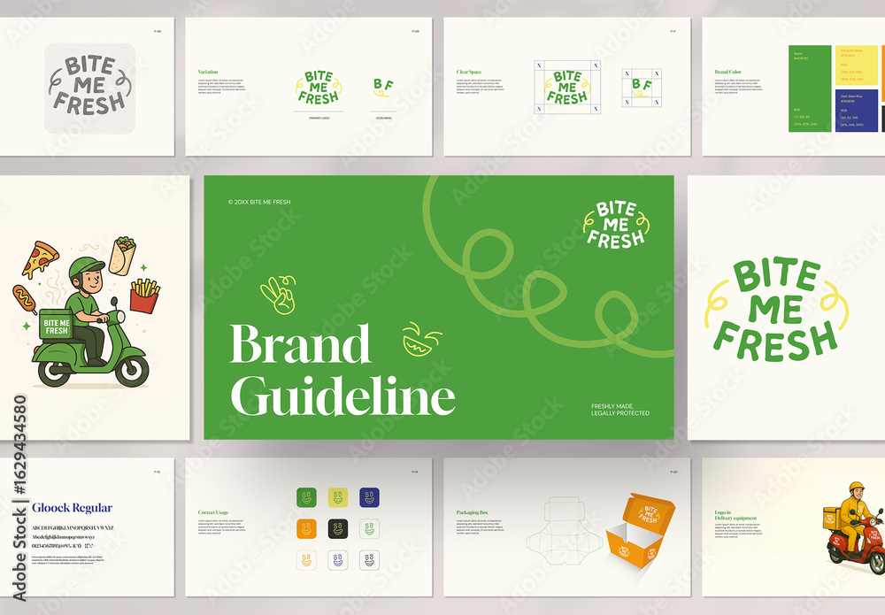 Delivery. Brand Guidelines.pdf Modern Food Delivery Brand Guidelines Presentation Template for ...