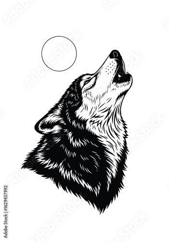 Howling Wolf Silhouette: Lunar Serenade