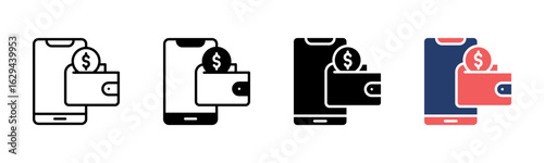 Digital Wallet icon sheet multiple style collection