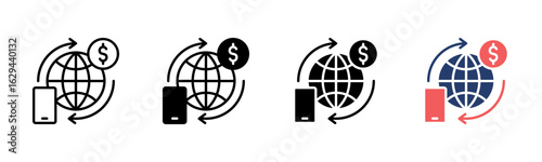 Online Remittances icon sheet multiple style collection