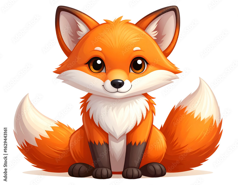 Obraz premium red fox cartoon