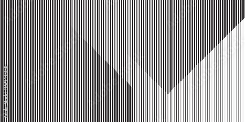 Narrow black-white vertical lines. Symmetric geometric ornament. Striped seamless pattern, abstract wallpaper. Digital paper for textile print, page fill. Vector
