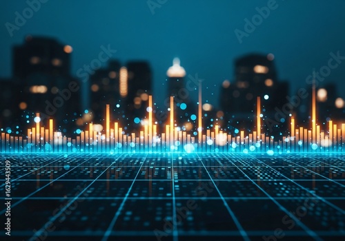 Cityscape Data Visualization at Night