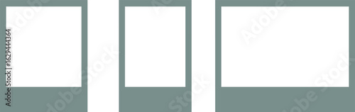 Minimalist polaroid photo frame set in vertical and horizontal formats, ideal for collage, memory board, photography template, or scrapbook design in creative and modern projects.