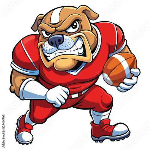Bulldog playing american football vector