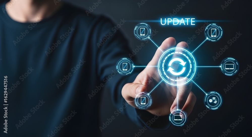 Fototapeta premium Digital Update and System Refresh for Enhanced Operations and Data Management