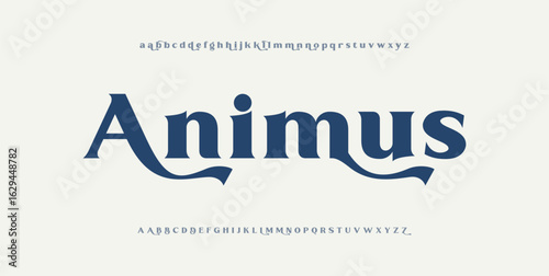 Animus Minimal modern urban fonts for logo, brand etc. Typography typeface uppercase lowercase and number. vector illustration