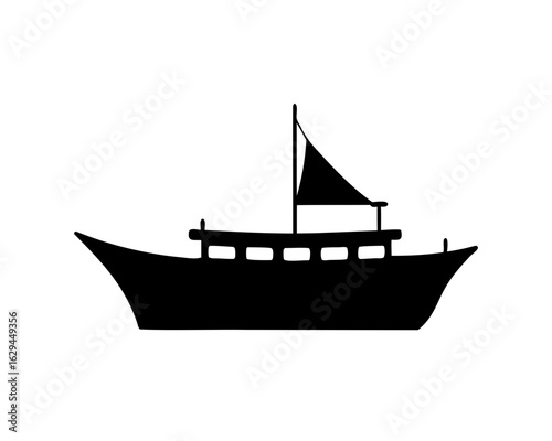 ship icon black silhouette vector illustration