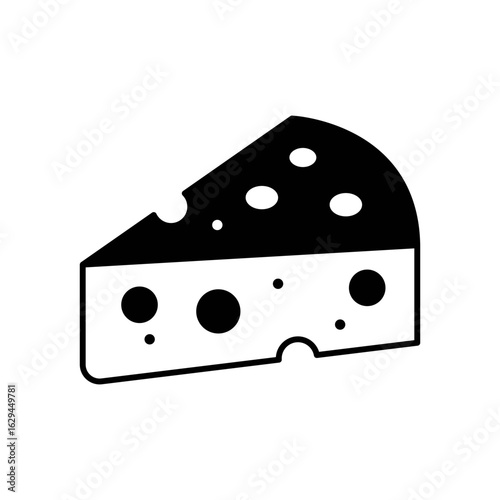 Cheese Dairy Fill Icon: Food Ingredient and Dairy Product