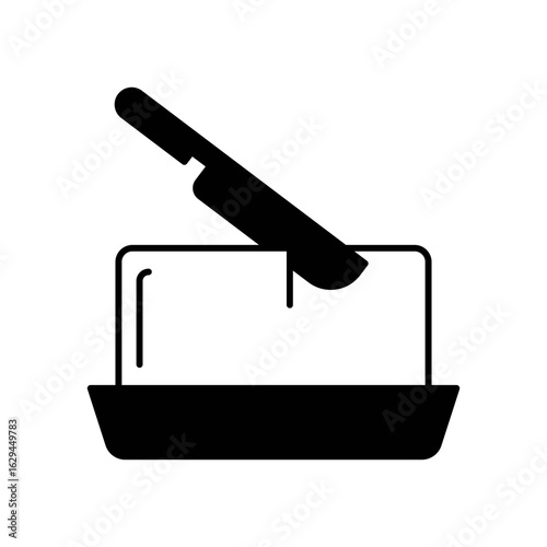 Butter Dairy Fill Icon: Food Ingredient and Cooking