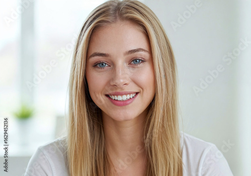 Free Download Close-up Portrait of a Blond Woman with a Gentle Smile - GFXLoad