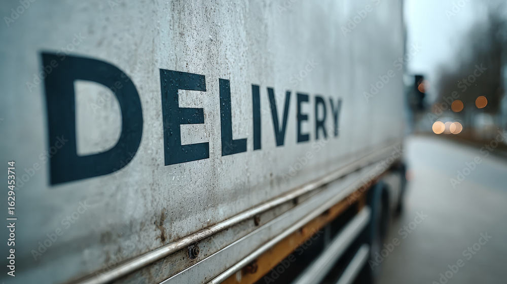 Obraz premium Delivery truck with 'DELIVERY' text on the side.