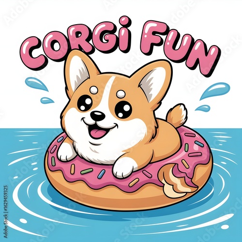 Cute Cartoon Cat Illustration with Love and Fun Elements