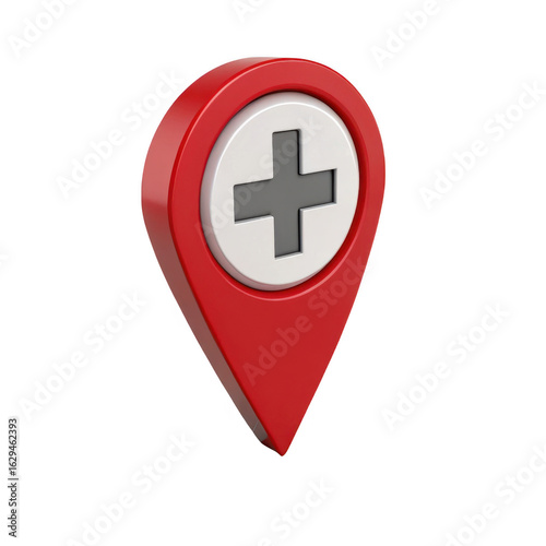 Free Download Red medical pin isolated on transparent background - GFXLoad