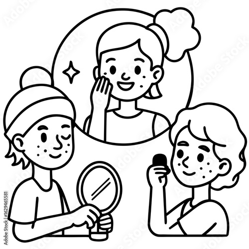 Black Silhouette of Three People with a Large Speech Bubble Keywords: people, silhouette, black
