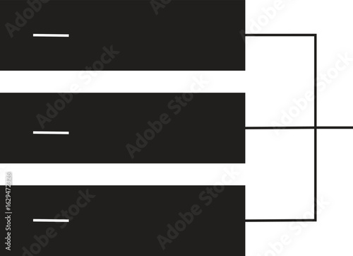 Server rack icon representing data storage or online hosting system with transparent background
