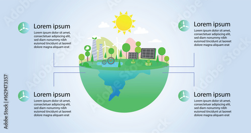 green world ecology infographic elements 