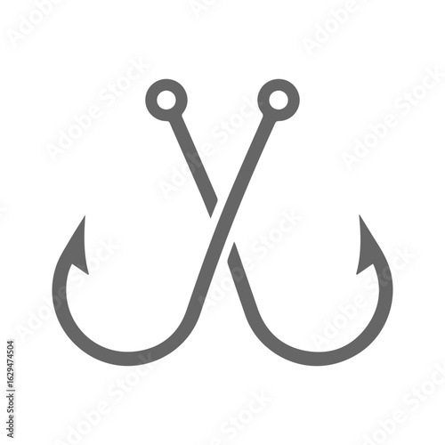 Crossed fish hook icon
