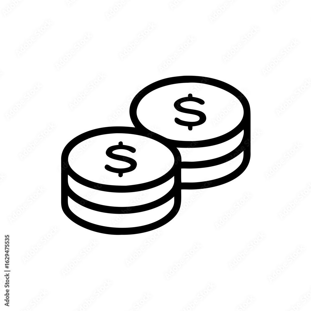 Coin Stack Money Pile Icon Design Coin Stack Money Pile Icon Design