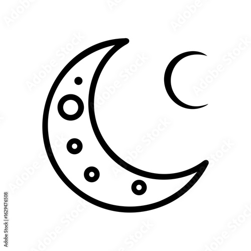 Crescent Moon Phase Icon Design