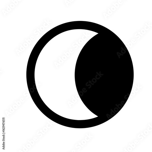 Crescent Moon Phase Icon Design