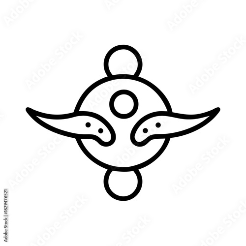 Crop Circle Alien Symbol Icon Design