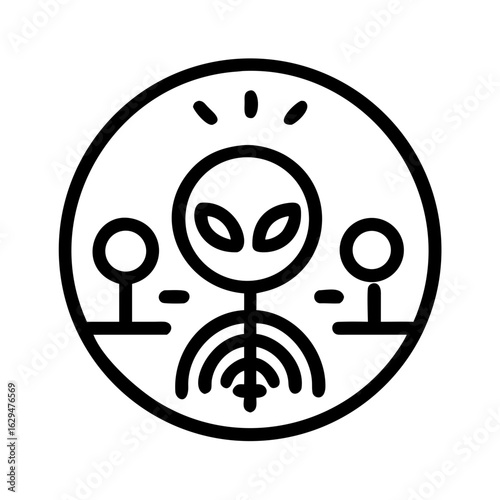 Crop Circle Alien Symbol Icon Design
