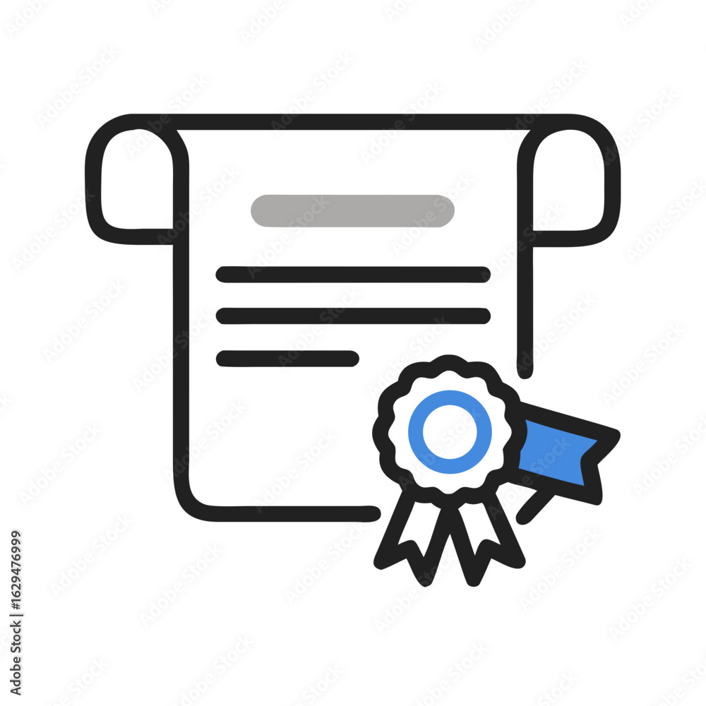 Fototapeta premium Diploma Certificate Scroll Icon Design