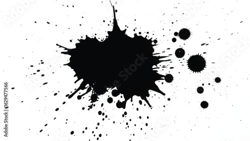 Wallpaper Mural Abstract black ink splatter and splashes on white background for creative designs Torontodigital.ca
