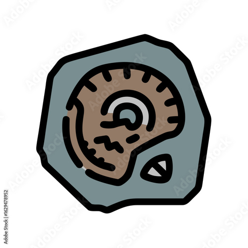 Fossil Ancient Imprint Icon Design
